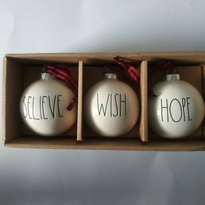 Rae Dunn Ornament Trio